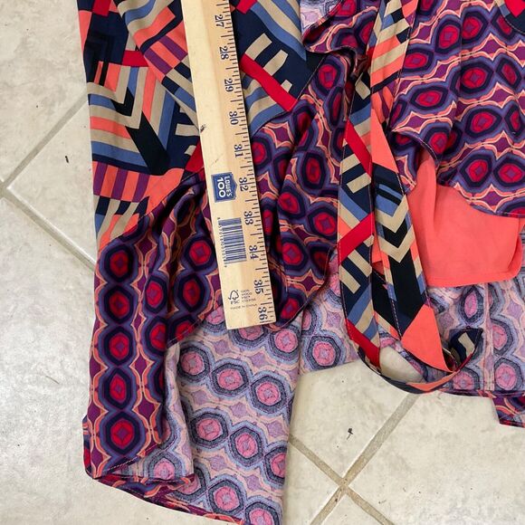 Anthropologie WRAP DRESS Porridge Amity Women's size XS MIDI CONTRASTING HEM - Picture 12 of 12